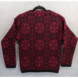Vintage Gestrickte Moden German Merino Wool Ski Sweater Women's‎ XS Geometric